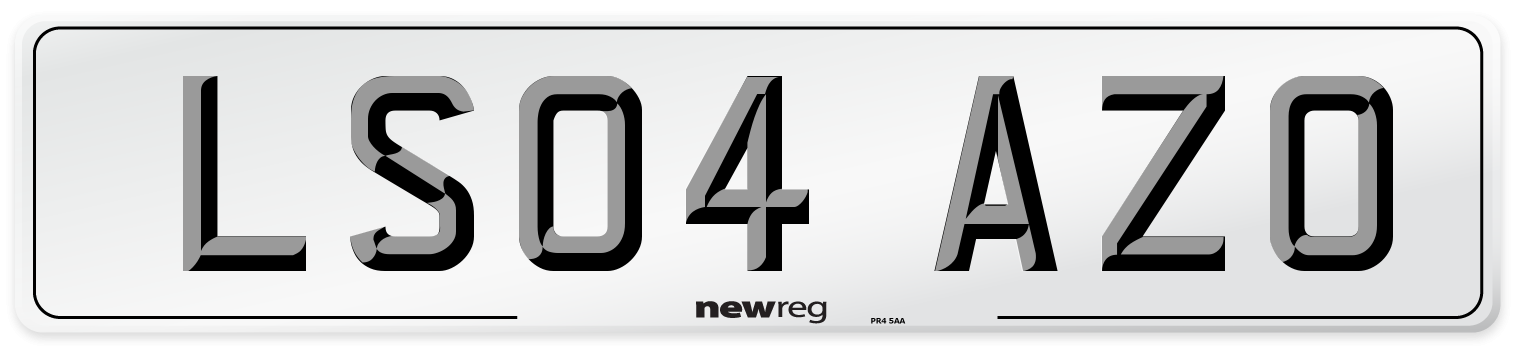 LS04 AZO Number Plate from New Reg